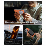 Anello magnetico galvanizzato in PC + custodia per telefono in pelle vegana, For iPhone 14 Plus, For iPhone 14, For iPhone 14 Pro, For iPhone 14 Pro Max