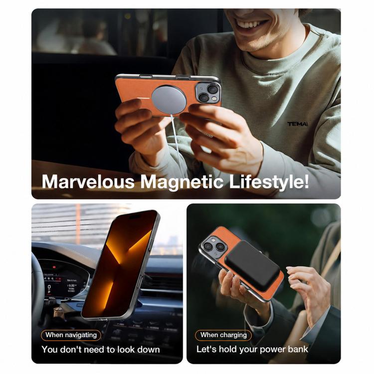 Anello magnetico galvanizzato in PC + custodia per telefono in pelle vegana, For iPhone 14 Plus, For iPhone 14, For iPhone 14 Pro, For iPhone 14 Pro Max