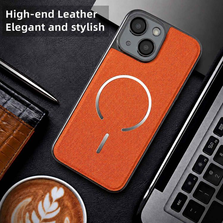 Anello magnetico galvanizzato in PC + custodia per telefono in pelle vegana, For iPhone 14 Plus, For iPhone 14, For iPhone 14 Pro, For iPhone 14 Pro Max