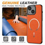 Anello magnetico galvanizzato in PC + custodia per telefono in pelle vegana, For iPhone 14 Plus, For iPhone 14, For iPhone 14 Pro, For iPhone 14 Pro Max