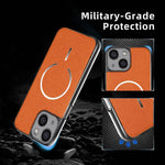Anello magnetico galvanizzato in PC + custodia per telefono in pelle vegana, For iPhone 14 Plus, For iPhone 14, For iPhone 14 Pro, For iPhone 14 Pro Max
