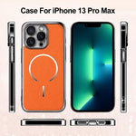 Anello magnetico galvanizzato in PC + custodia per telefono in pelle vegana, For iPhone 13 Pro Max, For iPhone 13 Pro, For iPhone 13, For iPhone 12