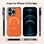Anello magnetico galvanizzato in PC + custodia per telefono in pelle vegana, For iPhone 12 Pro Max, For iPhone 12 Pro, For iPhone 11 Pro Max, For iPhone 11
