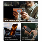 Anello magnetico galvanizzato in PC + custodia per telefono in pelle vegana, For iPhone 11 Pro
