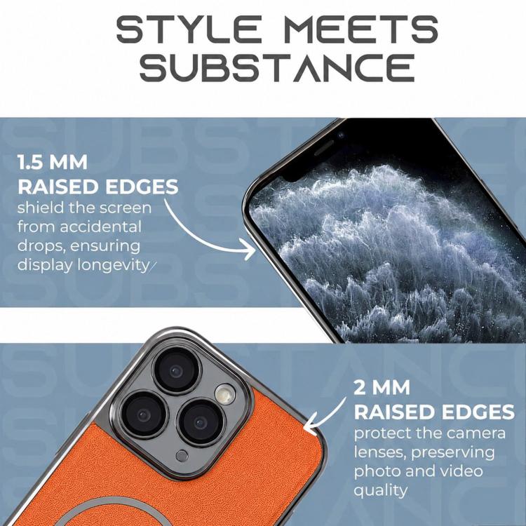 Anello magnetico galvanizzato in PC + custodia per telefono in pelle vegana, For iPhone 11 Pro