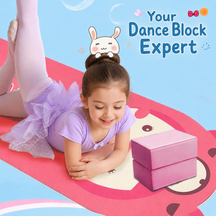 Simpatici blocchi yoga ad alta densità con stampa per esercizi di stretching delle gambe.