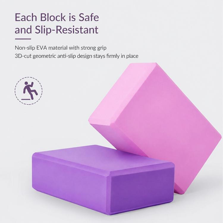 Simpatici blocchi yoga ad alta densità con stampa per esercizi di stretching delle gambe.