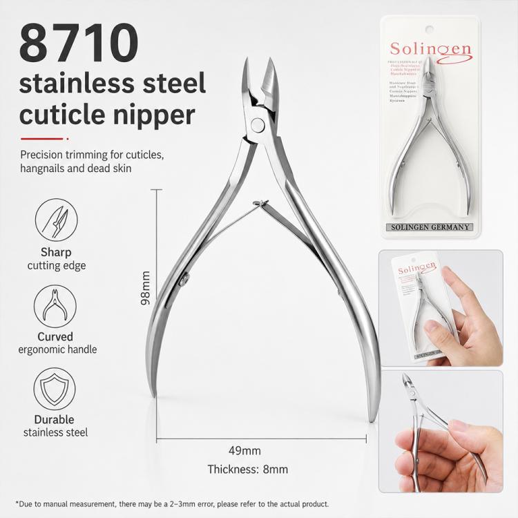 Tronchesino per cuticole in acciaio inossidabile, strumento per manicure e cura di unghie e cuticole., Single Cuticle Nipper