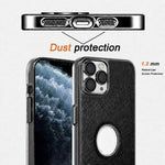 Cornice in policarbonato con texture effetto pelle bovina galvanizzata + custodia per telefono in ecopelle, For iPhone 11 Pro