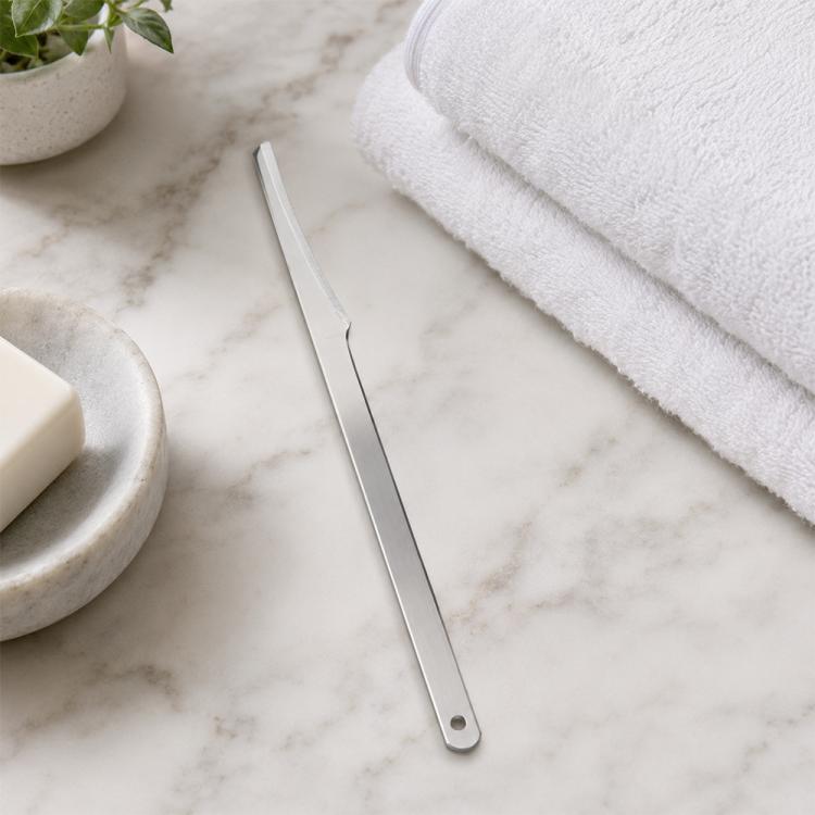 Raschietto per calli al tallone in acciaio inossidabile con foro rotondo, strumento per la cura dei piedi, Round Hole Style Foot Scraper