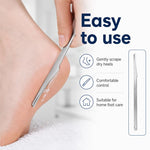 Raschietto per calli al tallone in acciaio inossidabile con foro rotondo, strumento per la cura dei piedi, Round Hole Style Foot Scraper