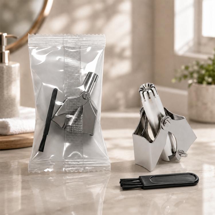 Tagliapeli manuale portatile in acciaio inossidabile per il naso, strumento da viaggio per la cura della persona.
