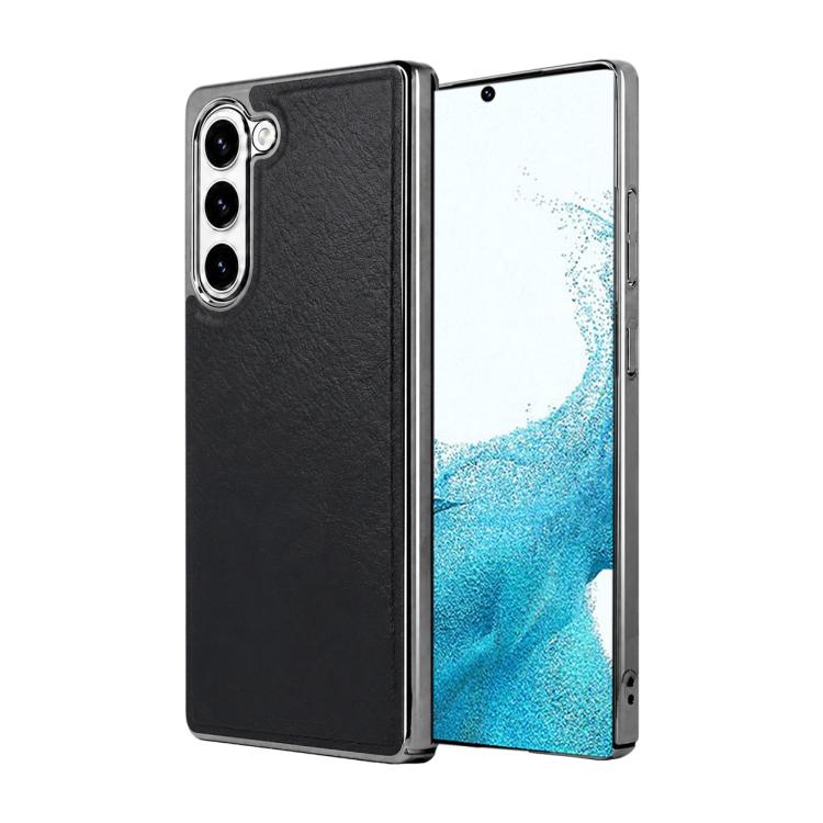 Cornice in policarbonato con texture effetto pelle bovina galvanizzata + custodia per telefono in ecopelle, For Galaxy S22 Ultra 5G, For Galaxy S22 5G