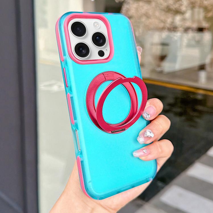 Custodia magnetica per telefono in PC con supporto girevole a 360° in metallo., For iPhone 16 Pro, For iPhone 16, For iPhone 15 Pro Max, For iPhone 15 Pro