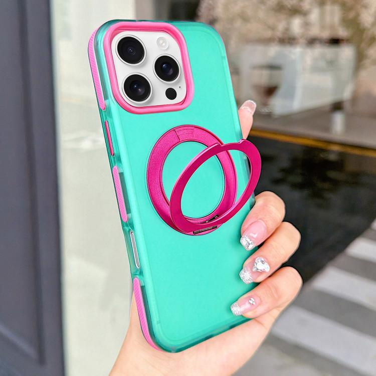 Custodia magnetica per telefono in PC con supporto girevole a 360° in metallo., For iPhone 16 Pro, For iPhone 16, For iPhone 15 Pro Max, For iPhone 15 Pro