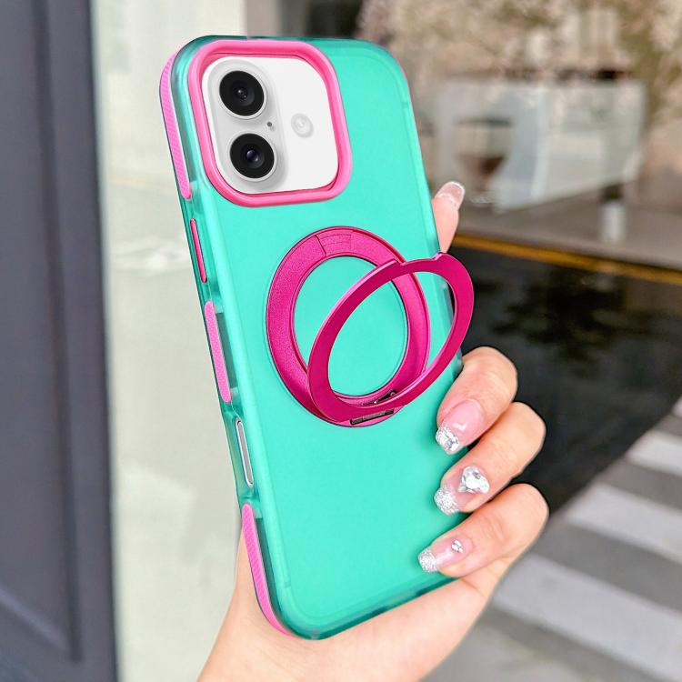 Custodia magnetica per telefono in PC con supporto girevole a 360° in metallo., For iPhone 16 Pro, For iPhone 16, For iPhone 15 Pro Max, For iPhone 15 Pro