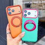 Custodia magnetica per telefono in PC con supporto girevole a 360° in metallo., For iPhone 17 Pro Max, For iPhone 17 Pro, For iPhone 17, For iPhone 16 Pro Max