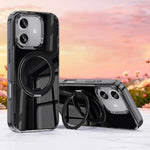 Custodia per telefono magnetica antiurto in metallo con supporto girevole a 360° e chiusura a airbag Jelly Air., For iPhone 17 Pro Max, For iPhone 17 Pro, For iPhone 17, For iPhone 16 Pro Max, For iPhone 16 Pro
