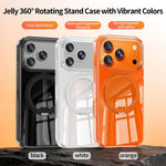 Custodia per telefono magnetica antiurto in metallo con supporto girevole a 360° e chiusura a airbag Jelly Air., For iPhone 17 Pro Max, For iPhone 17 Pro, For iPhone 17, For iPhone 16 Pro Max, For iPhone 16 Pro