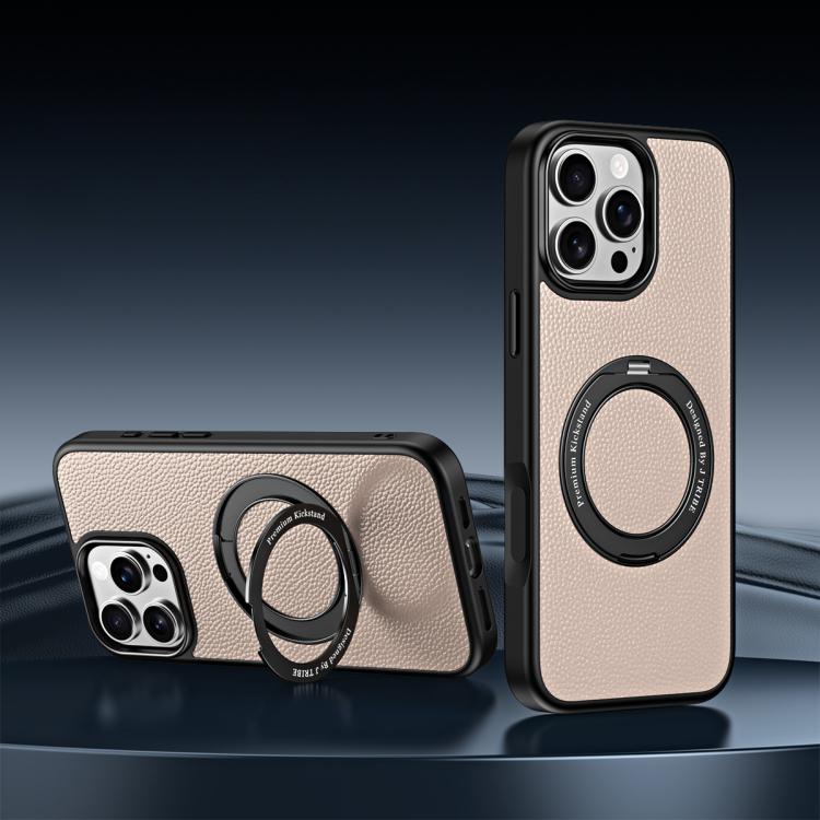 Custodia per telefono magnetica in ecopelle con supporto girevole a 360 gradi., For iPhone 16 Pro, For iPhone 15 Pro Max, For iPhone 15 Pro