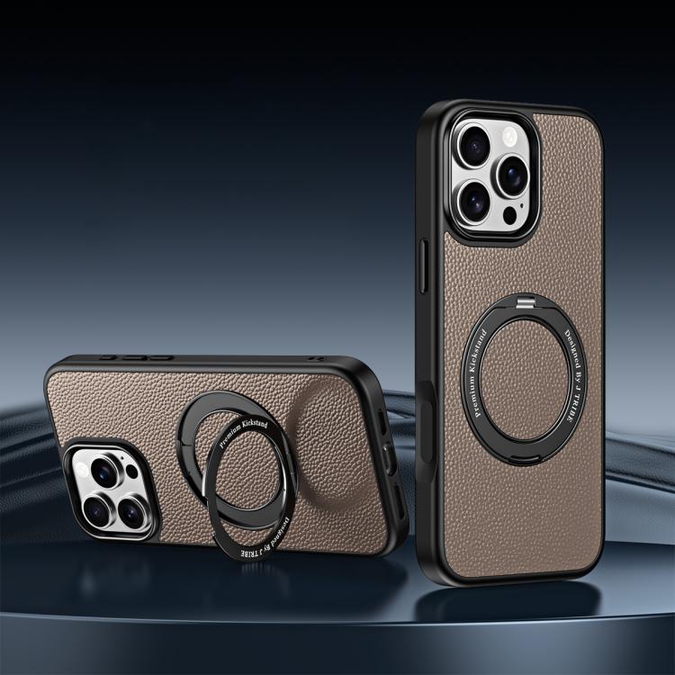 Custodia per telefono magnetica in ecopelle con supporto girevole a 360 gradi., For iPhone 16 Pro, For iPhone 15 Pro Max, For iPhone 15 Pro