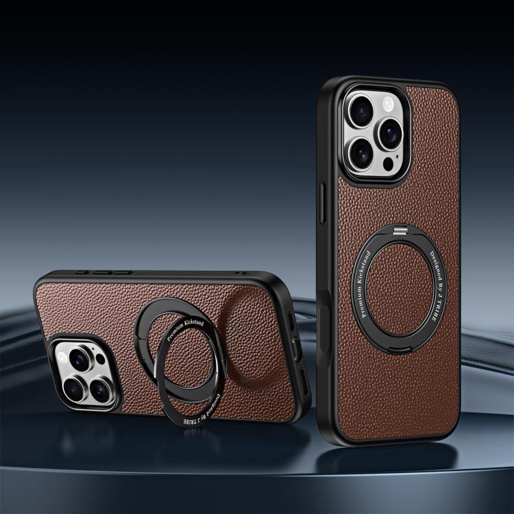 Custodia per telefono magnetica in ecopelle con supporto girevole a 360 gradi., For iPhone 17 Pro Max, For iPhone 17 Pro, For iPhone 16 Pro Max