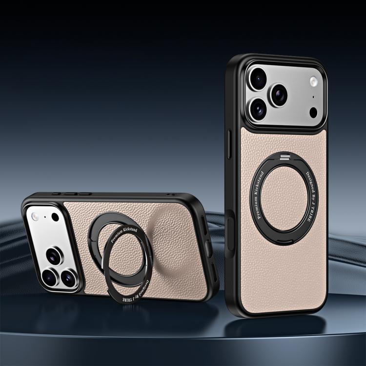 Custodia per telefono magnetica in ecopelle con supporto girevole a 360 gradi., For iPhone 17 Pro Max, For iPhone 17 Pro, For iPhone 16 Pro Max