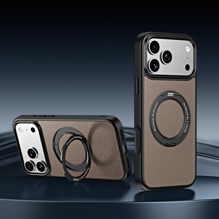 Custodia per telefono magnetica in ecopelle con supporto girevole a 360 gradi., For iPhone 17 Pro Max, For iPhone 17 Pro, For iPhone 16 Pro Max