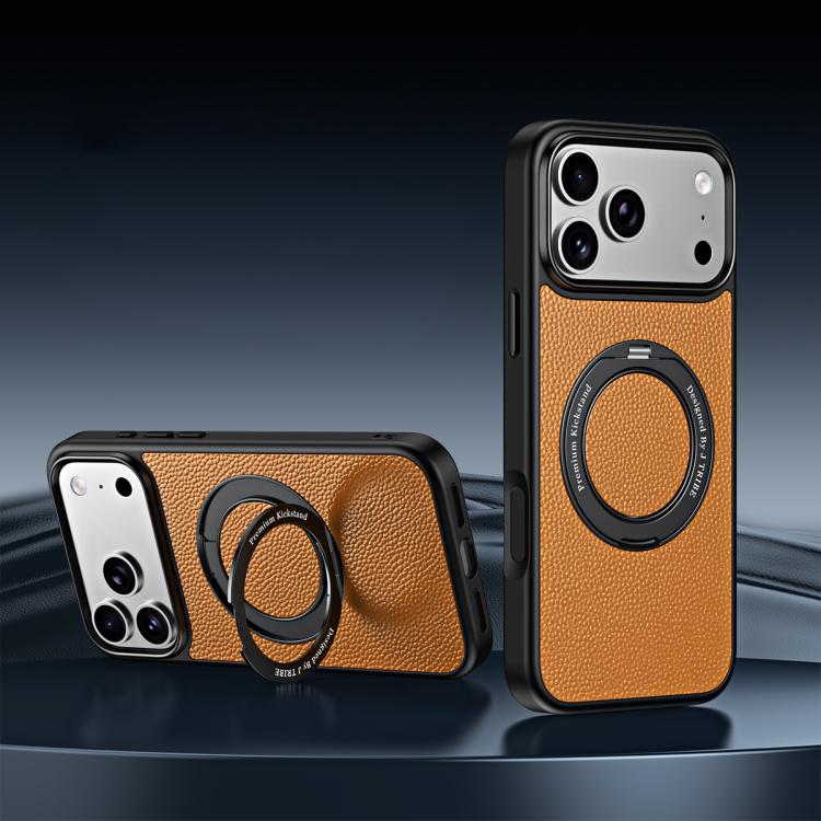 Custodia per telefono magnetica in ecopelle con supporto girevole a 360 gradi., For iPhone 17 Pro Max, For iPhone 17 Pro, For iPhone 16 Pro Max
