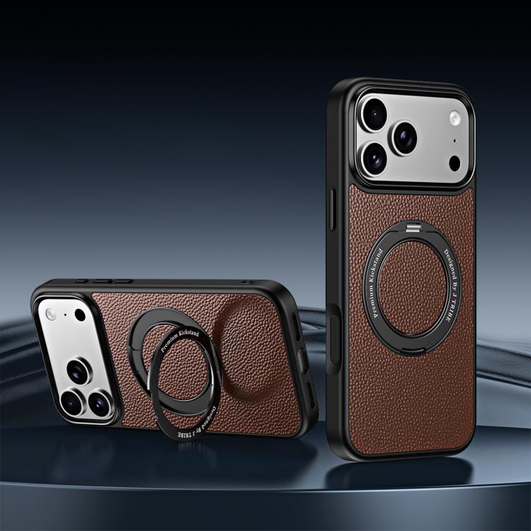 Custodia per telefono magnetica in ecopelle con supporto girevole a 360 gradi., For iPhone 17 Pro Max, For iPhone 17 Pro, For iPhone 16 Pro Max