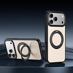 Custodia per telefono magnetica in ecopelle con supporto girevole a 360 gradi., For iPhone 17 Pro Max, For iPhone 17 Pro, For iPhone 16 Pro Max
