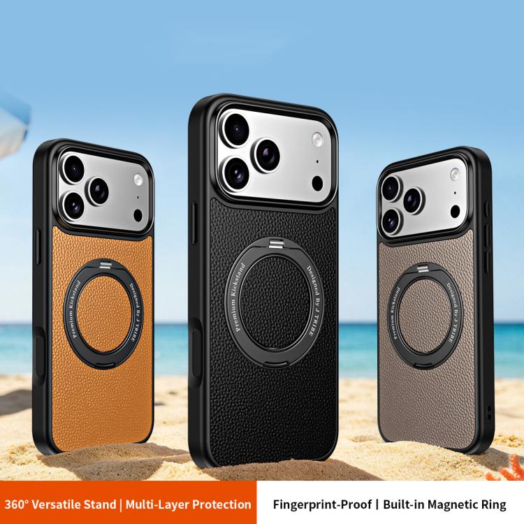 Custodia per telefono magnetica in ecopelle con supporto girevole a 360 gradi., For iPhone 16 Pro, For iPhone 15 Pro Max, For iPhone 15 Pro