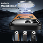 Custodia per telefono magnetica in ecopelle con supporto girevole a 360 gradi., For iPhone 17 Pro Max, For iPhone 17 Pro, For iPhone 16 Pro Max