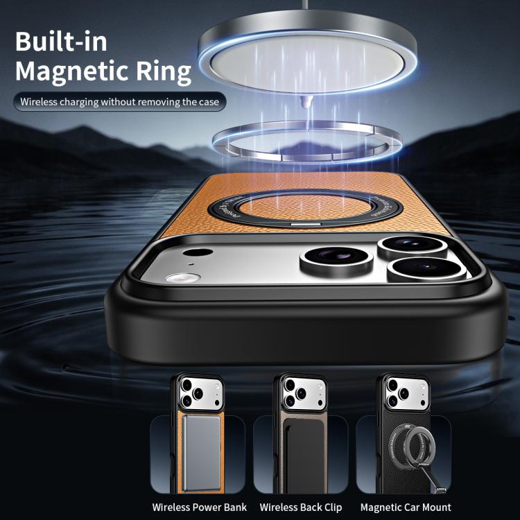 Custodia per telefono magnetica in ecopelle con supporto girevole a 360 gradi., For iPhone 16 Pro, For iPhone 15 Pro Max, For iPhone 15 Pro
