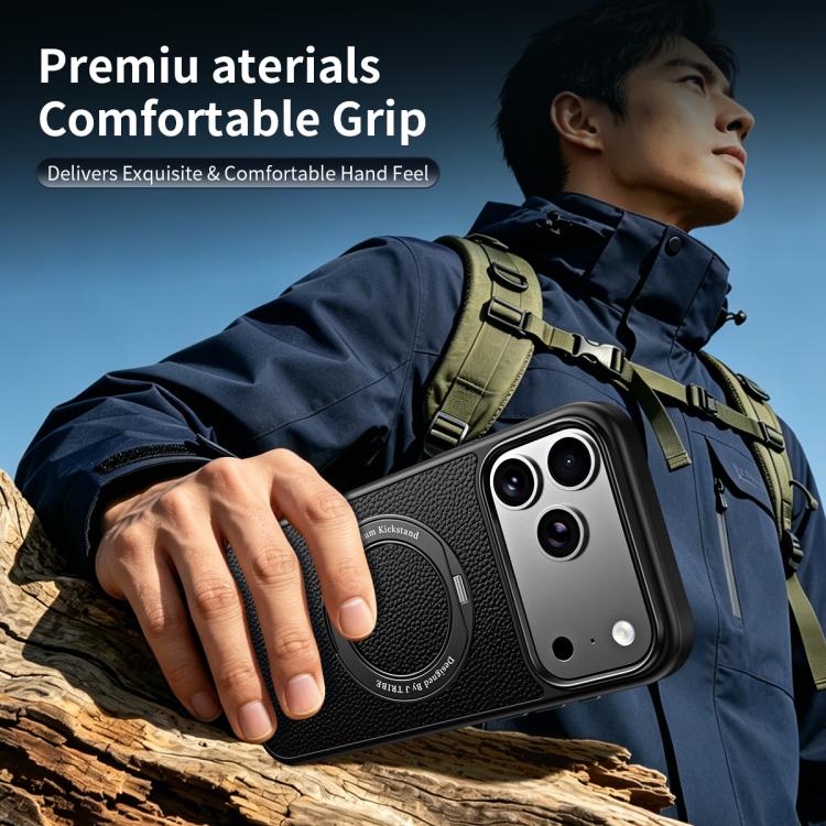 Custodia per telefono magnetica in ecopelle con supporto girevole a 360 gradi., For iPhone 17 Pro Max, For iPhone 17 Pro, For iPhone 16 Pro Max