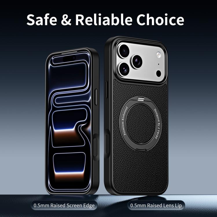 Custodia per telefono magnetica in ecopelle con supporto girevole a 360 gradi., For iPhone 17 Pro Max, For iPhone 17 Pro, For iPhone 16 Pro Max