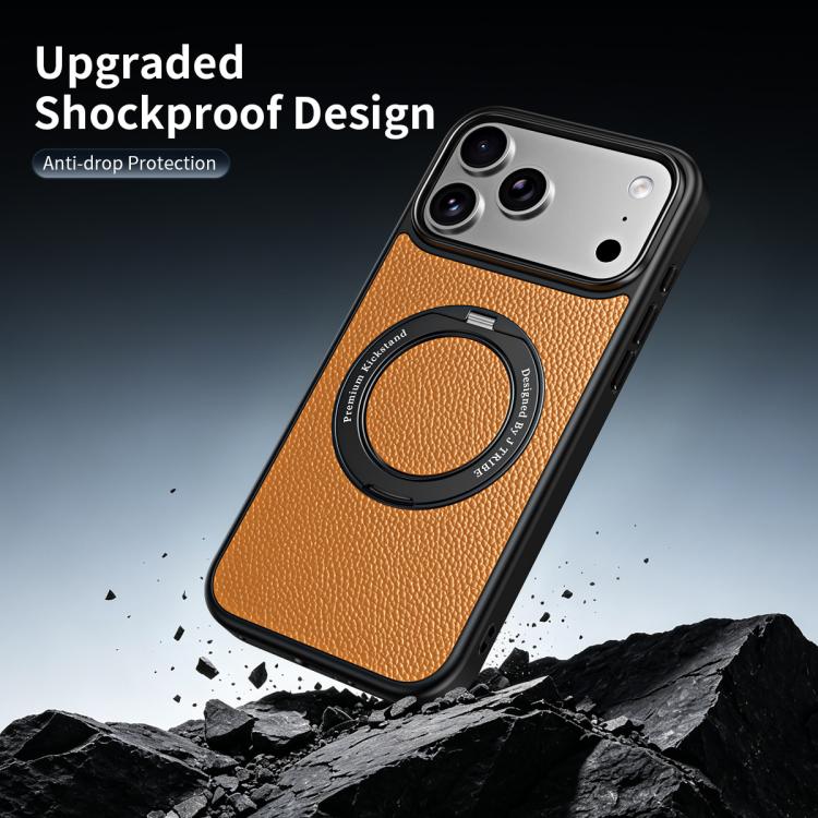 Custodia per telefono magnetica in ecopelle con supporto girevole a 360 gradi., For iPhone 17 Pro Max, For iPhone 17 Pro, For iPhone 16 Pro Max