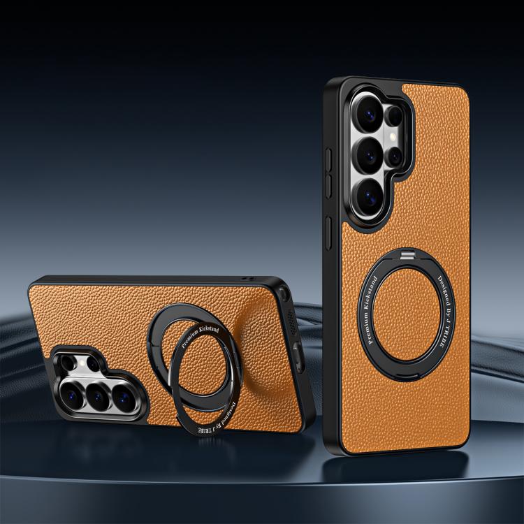 Custodia per telefono magnetica in ecopelle con supporto girevole a 360 gradi., For Galaxy S26 Ultra 5G, For Galaxy S25 Ultra 5G