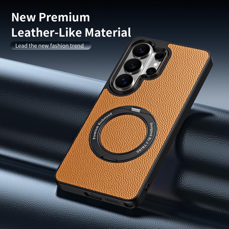 Custodia per telefono magnetica in ecopelle con supporto girevole a 360 gradi., For Galaxy S26 Ultra 5G, For Galaxy S25 Ultra 5G