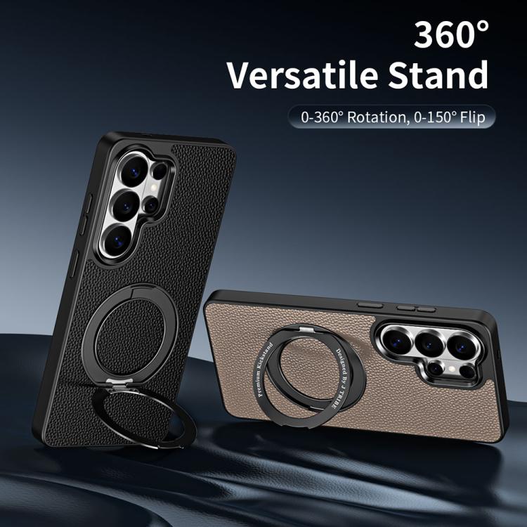 Custodia per telefono magnetica in ecopelle con supporto girevole a 360 gradi., For Galaxy S26 Ultra 5G, For Galaxy S25 Ultra 5G