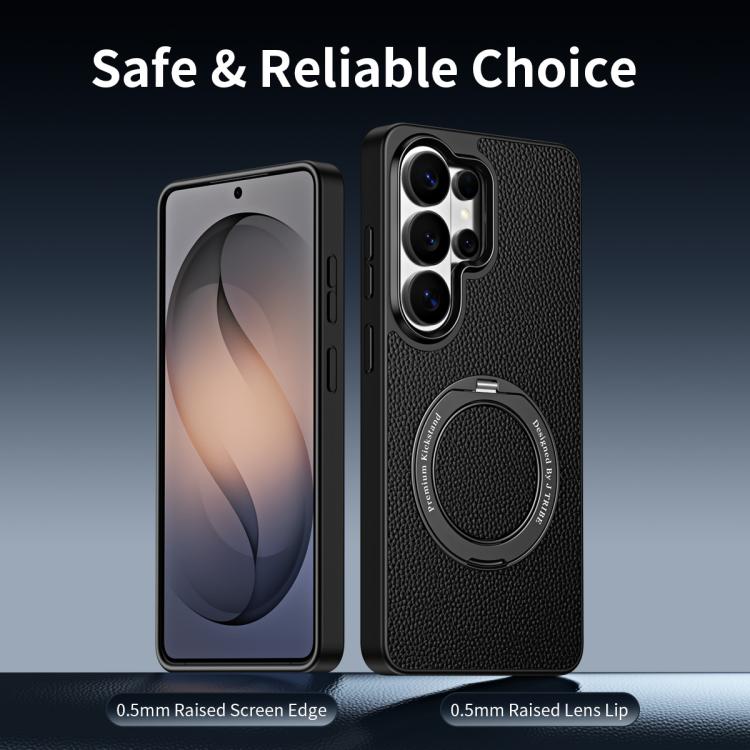 Custodia per telefono magnetica in ecopelle con supporto girevole a 360 gradi., For Galaxy S26 Ultra 5G, For Galaxy S25 Ultra 5G