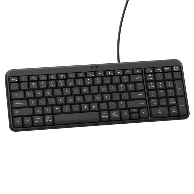 Tastiera cablata Logitech K106 USB impermeabile e resistente agli schizzi d'acqua.