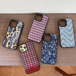 Custodia per telefono in acrilico TPU con stampa effetto denim a maglia., For iPhone 14 Plus, For iPhone 14, For iPhone 14 Pro, For iPhone 14 Pro Max