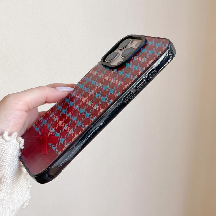 Custodia per telefono in acrilico TPU con stampa effetto denim a maglia., For iPhone 16 Pro Max, For iPhone 16 Pro, For iPhone 16 Plus, For iPhone 16