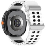 Cinturino per orologio in silicone Ocean Two Color con doppia fila di fori e fibbia argentata., For Galaxy Watch8 / Watch8 Classic