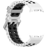 Cinturino per orologio in silicone Ocean Two Color con doppia fila di fori e fibbia argentata., For Galaxy Watch8 / Watch8 Classic
