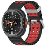 Cinturino per orologio in silicone Ocean Two Color con doppia fila di fori e fibbia argentata., For Galaxy Watch8 / Watch8 Classic