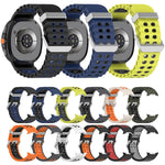Cinturino per orologio in silicone Ocean Two Color con doppia fila di fori e fibbia argentata., For Galaxy Watch8 / Watch8 Classic