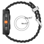 Cinturino per orologio in silicone Ocean Two Color con doppia fila di fori e fibbia argentata., For Galaxy Watch8 / Watch8 Classic
