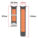 Cinturino per orologio in silicone Ocean Two Color con doppia fila di fori e fibbia argentata., For Galaxy Watch8 / Watch8 Classic